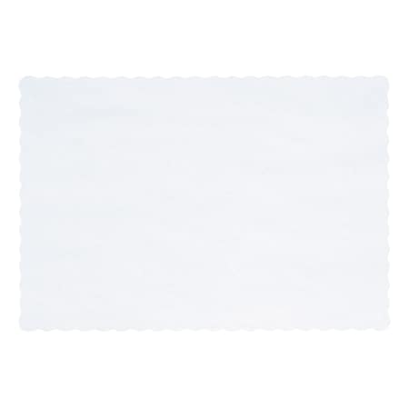 American 10" x 14" Scalloped White Paper Placemats 1000 PK 310477